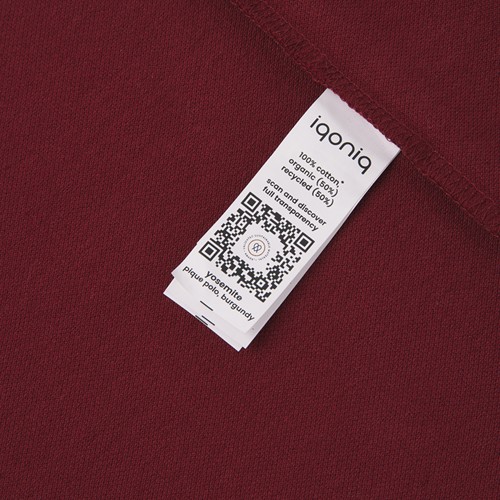 burdeos IQONIQ Yosemite Polo Pique Unisex Algodón Reciclado
