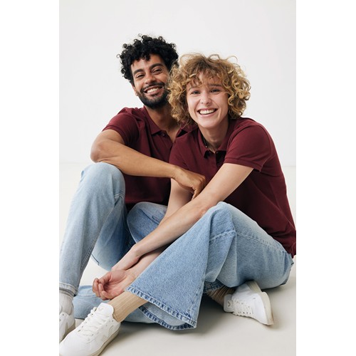 burdeos IQONIQ Yosemite Polo Pique Unisex Algodón Reciclado