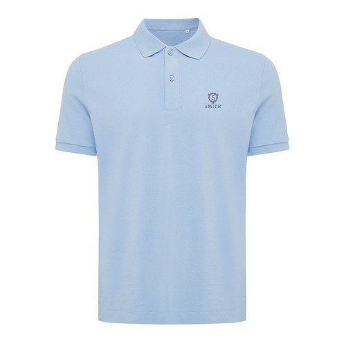 azul celeste Polo IQONIQ Yosemite de algodón reciclado