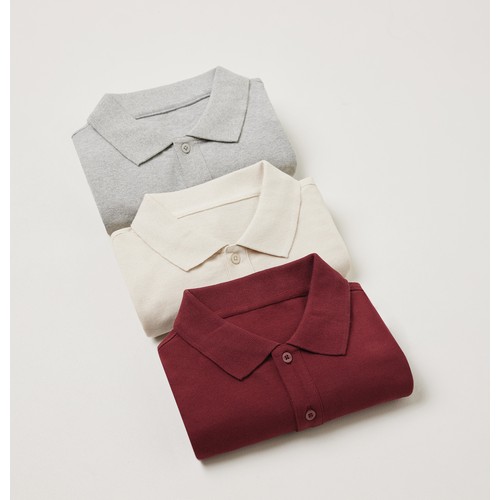 burdeos Polo IQONIQ Yosemite de algodón reciclado