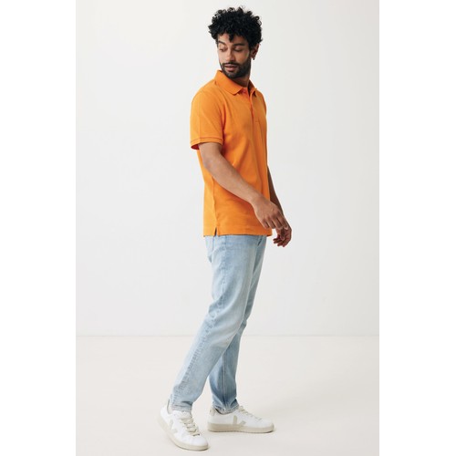 naranja vivo Polo IQONIQ Yosemite de algodón reciclado