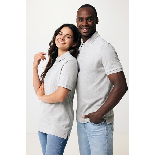 gris chiné IQONIQ Yosemite Polo Pique Unisex Algodón Reciclado