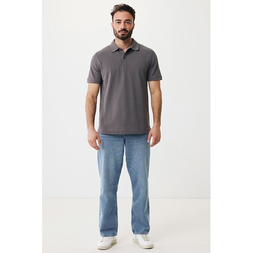 antracita IQONIQ Yosemite Polo Piqué Unisex Algodón Reciclado