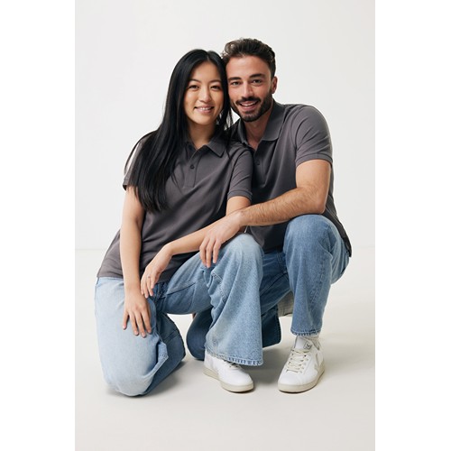 antracita IQONIQ Yosemite Polo Piqué Unisex Algodón Reciclado