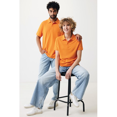 orange IQONIQ Yosemite Polo Piqué Unisex Algodón Reciclado