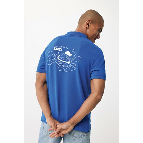 azulón IQONIQ Yosemite Polo Piqué Unisex Algodón Reciclado