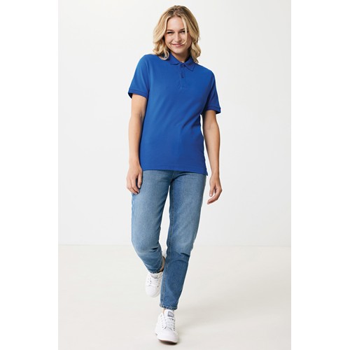 azulón IQONIQ Yosemite Polo Piqué Unisex Algodón Reciclado