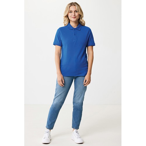azulón IQONIQ Yosemite Polo Piqué Unisex Algodón Reciclado