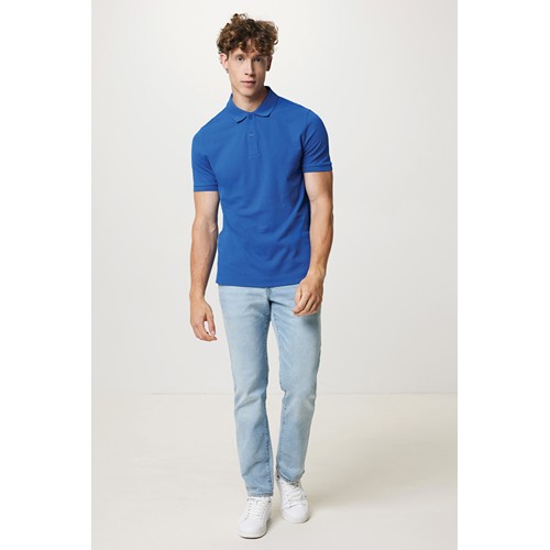 azulón IQONIQ Yosemite Polo Piqué Unisex Algodón Reciclado