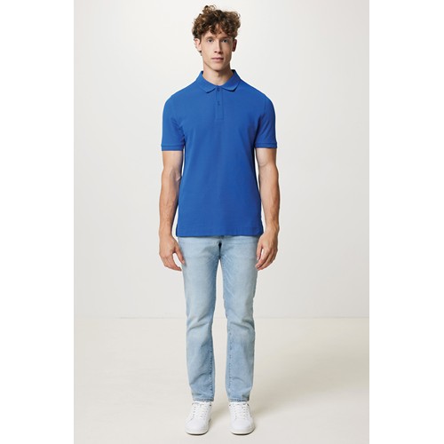 azulón IQONIQ Yosemite Polo Piqué Unisex Algodón Reciclado