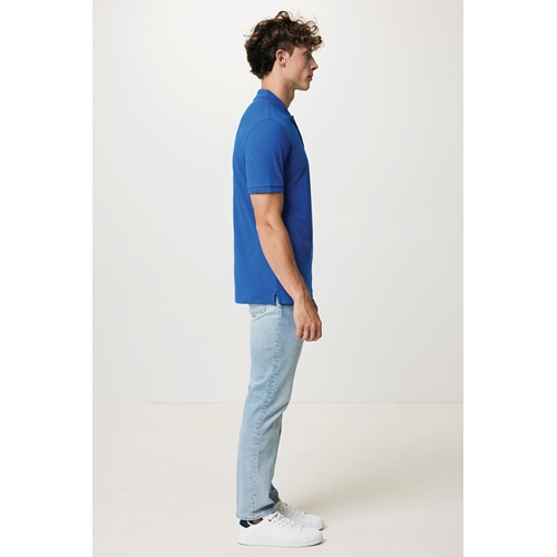 azulón IQONIQ Yosemite Polo Piqué Unisex Algodón Reciclado