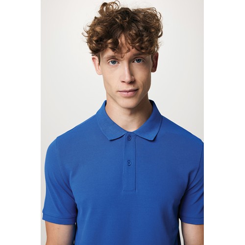 azulón IQONIQ Yosemite Polo Piqué Unisex Algodón Reciclado