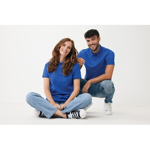azulón IQONIQ Yosemite Polo Piqué Unisex Algodón Reciclado