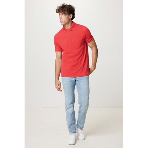 rojo claro IQONIQ Yosemite Polo Pique Unisex Algodón Reciclado
