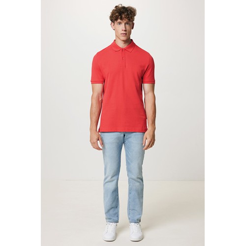 rojo claro IQONIQ Yosemite Polo Pique Unisex Algodón Reciclado