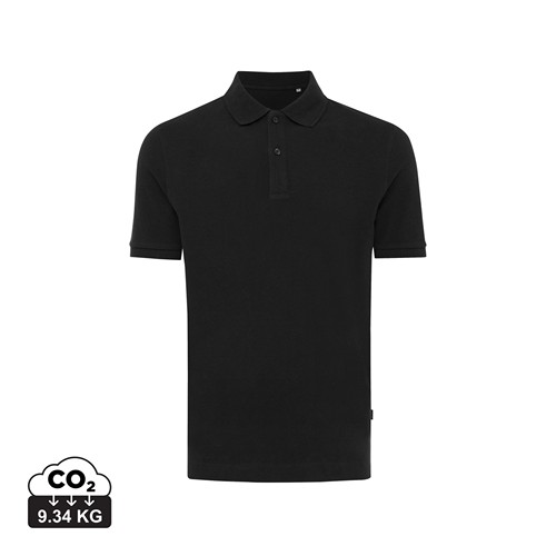 black IQONIQ Yosemite Polo Pique Unisex Algodón Reciclado