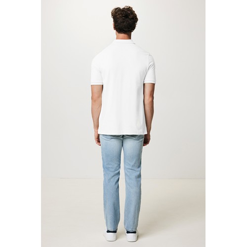 white IQONIQ Yosemite Polo Piqué Unisex Algodón Reciclado