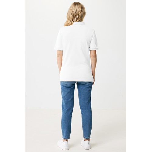 white IQONIQ Yosemite Polo Piqué Unisex Algodón Reciclado