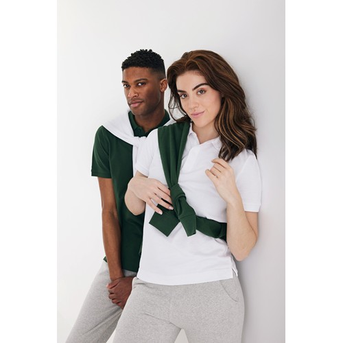 white IQONIQ Yosemite Polo Piqué Unisex Algodón Reciclado