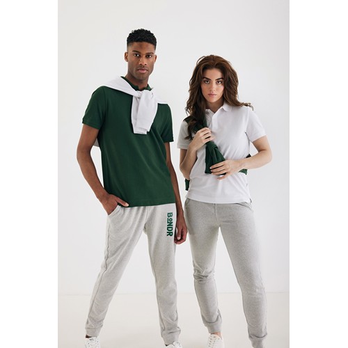 white IQONIQ Yosemite Polo Piqué Unisex Algodón Reciclado