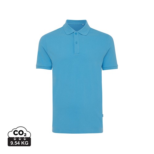 azul claro IQONIQ Yosemite Polo Pique Unisex Algodón Reciclado