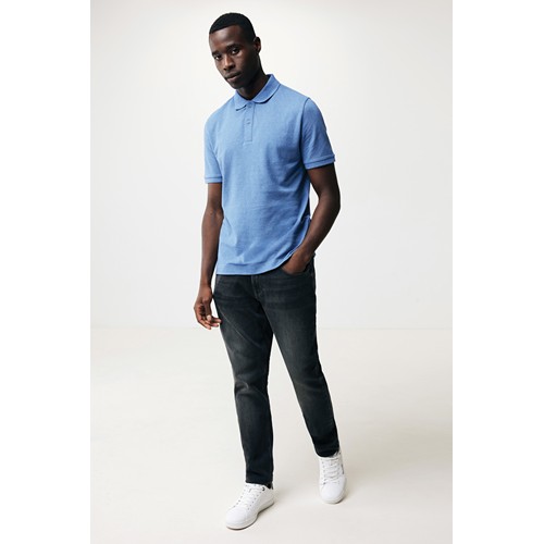 azul chiné IQONIQ Yosemite Polo Piqué Unisex Algodón Reciclado