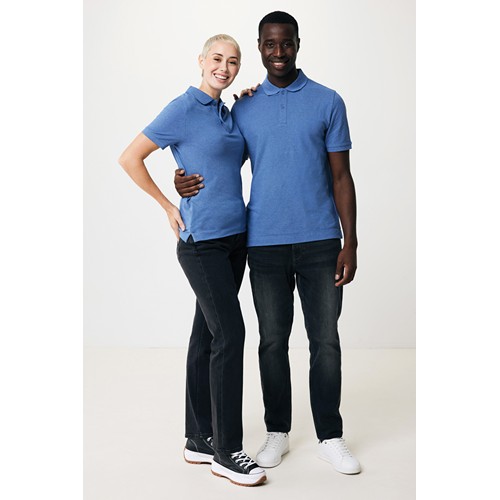 azul chiné IQONIQ Yosemite Polo Piqué Unisex Algodón Reciclado