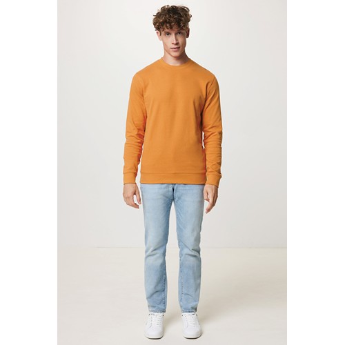 naranja sunset IQONIQ Zion Sudadera Cuello Redondo Mid Weight Algodón Reci
