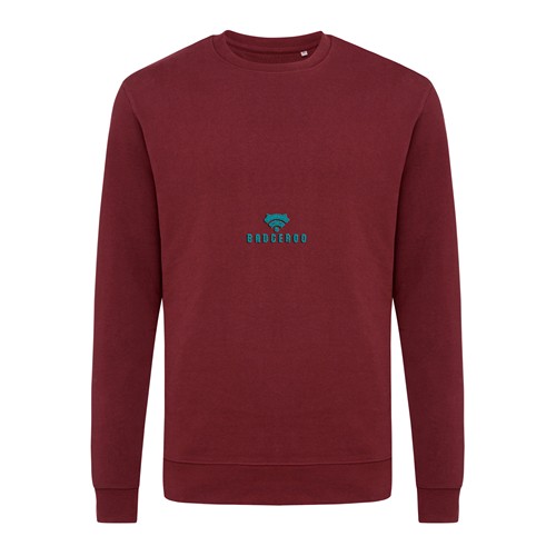 burdeos IQONIQ Zion Sudadera Cuello Redondo Mid Weight Algodón Reci