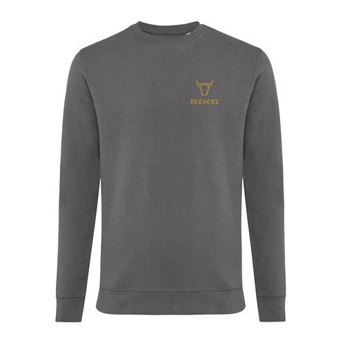 antracita IQONIQ Zion Sudadera Cuello Redondo Mid Weight Algodón Reci