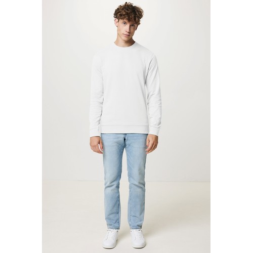 white Suéter Zion cuello redondo algodón reciclado IQONIQ