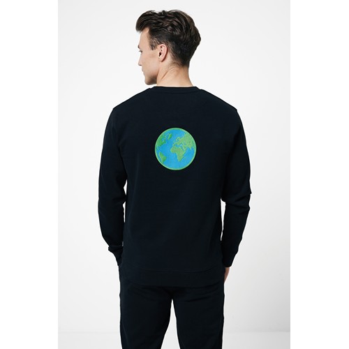 black IQONIQ Zion Sudadera Cuello Redondo Mid Weight Algodón Reci