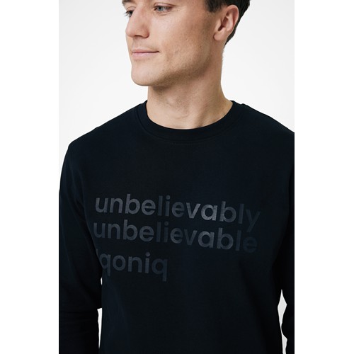 black IQONIQ Zion Sudadera Cuello Redondo Mid Weight Algodón Reci