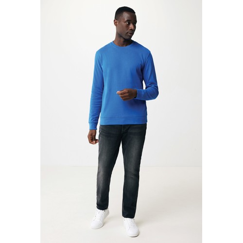 azulón Suéter Zion cuello redondo algodón reciclado IQONIQ