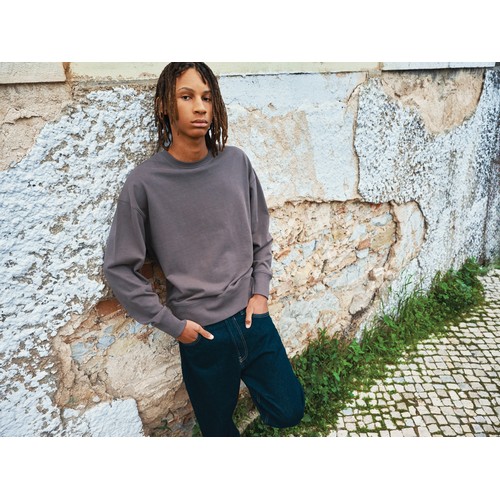 antracita Suéter Zion cuello redondo algodón reciclado IQONIQ