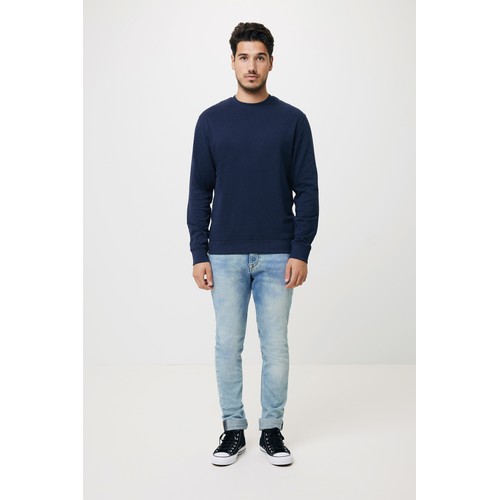 azul marino Suéter Zion cuello redondo algodón reciclado IQONIQ