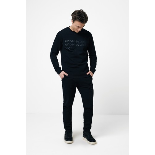 black Suéter Zion cuello redondo algodón reciclado IQONIQ