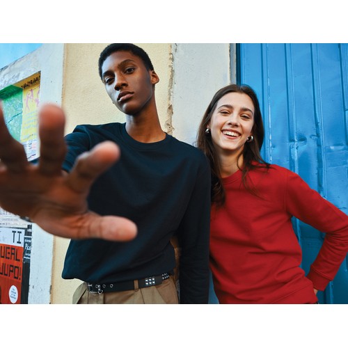 azul marino Suéter Zion cuello redondo algodón reciclado IQONIQ