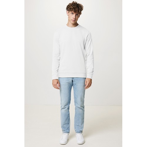 white IQONIQ Zion Sudadera Cuello Redondo Mid Weight Algodón Reci