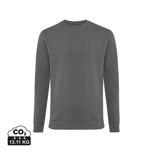 antracita IQONIQ Zion Sudadera Cuello Redondo Mid Weight Algodón Reci