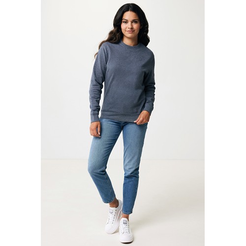 azul marino chiné IQONIQ Denali Sudadera Cuello Redondo Mid Weight Algodón Re