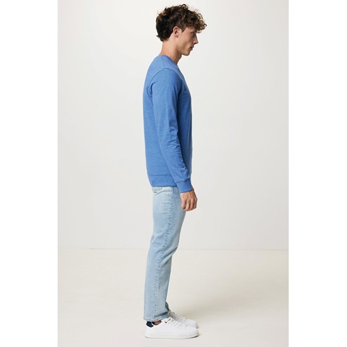 azul chiné IQONIQ Denali Sudadera Cuello Redondo Mid Weight Algodón Re