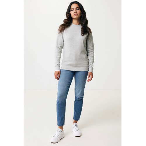 gris chiné IQONIQ Denali Sudadera Cuello Redondo Mid Weight Algodón Re
