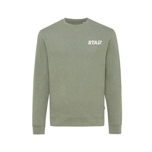 verde chiné IQONIQ Denali Sudadera Cuello Redondo Mid Weight Algodón Re