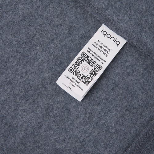 azul marino chiné IQONIQ Denali Sudadera Cuello Redondo Mid Weight Algodón Re