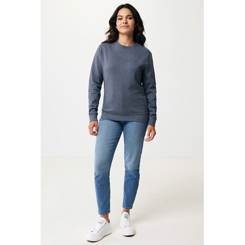 azul marino chiné IQONIQ Denali Sudadera Cuello Redondo Mid Weight Algodón Re