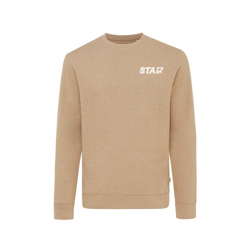 marron chiné IQONIQ Denali Sudadera Cuello Redondo Mid Weight Algodón Re