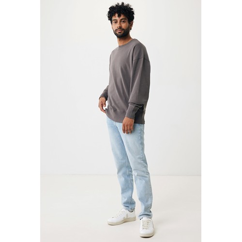 antracita IQONIQ Kruger Sudadera Cuello Redondo Relax Fit Algodón Reci