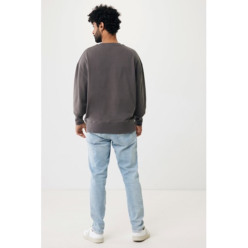 antracita IQONIQ Kruger Sudadera Cuello Redondo Relax Fit Algodón Reci