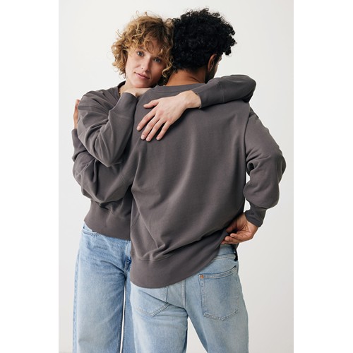 antracita IQONIQ Kruger Sudadera Cuello Redondo Relax Fit Algodón Reci